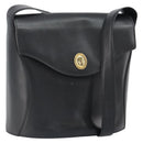 Christian Dior Shoulder Bag Leather Black Gold Auth 160970-1