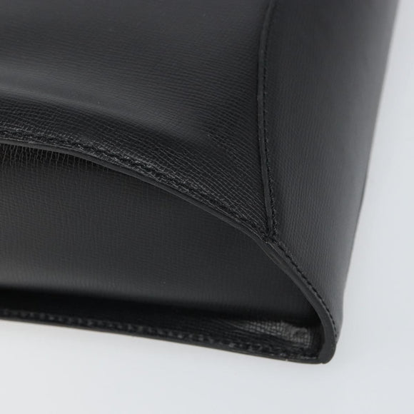 Christian Dior Shoulder Bag Leather Black Gold Auth 160970