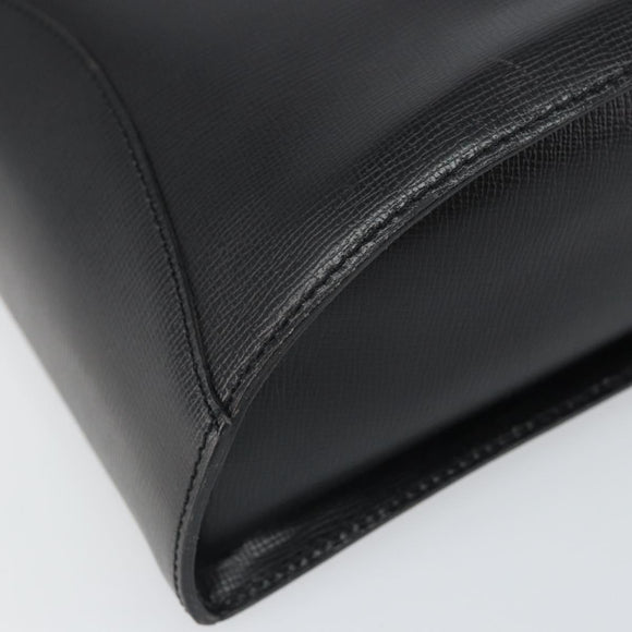 Christian Dior Shoulder Bag Leather Black Gold Auth 160970