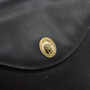 Christian Dior Shoulder Bag Leather Black Gold Auth 160970-17