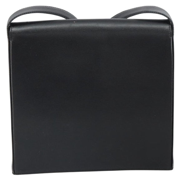 Christian Dior Shoulder Bag Leather Black Gold Auth 160970