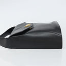 Christian Dior Shoulder Bag Leather Black Gold Auth 160970-4