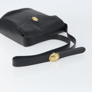 Christian Dior Shoulder Bag Leather Black Gold Auth 160970-7