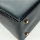Salvatore Ferragamo Gancini Hand Bag Leather 2way Navy Gold Auth 160979-19