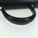 Salvatore Ferragamo Gancini Hand Bag Leather 2way Navy Gold Auth 160979-8