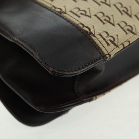 BOTTEGA VENETA Shoulder Bag Canvas Beige Gold Auth 160980