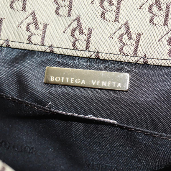 BOTTEGA VENETA Shoulder Bag Canvas Beige Gold Auth 160980