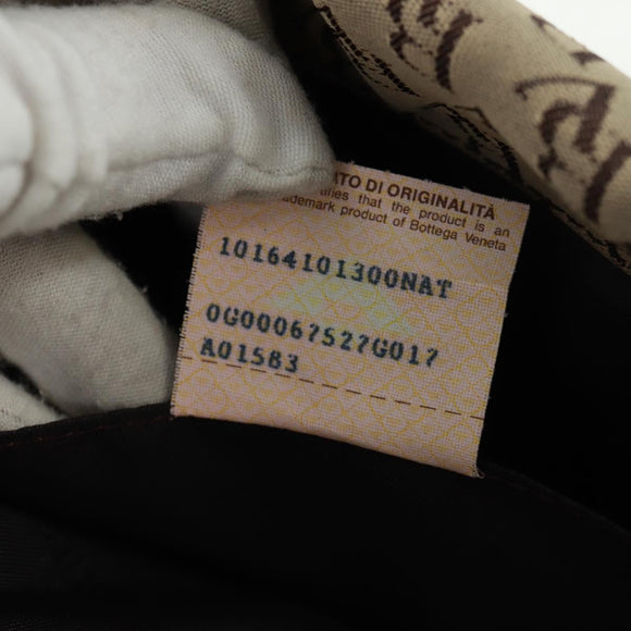 BOTTEGA VENETA Shoulder Bag Canvas Beige Gold Auth 160980