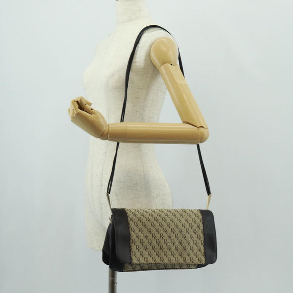 BOTTEGA VENETA Shoulder Bag Canvas Beige Gold Auth 160980