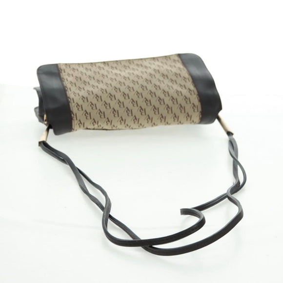 BOTTEGA VENETA Shoulder Bag Canvas Beige Gold Auth 160980