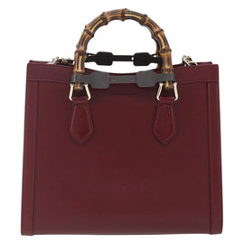 GUCCI Bamboo Diana Yuko Higuchi Bag Leather 2way Bordeaux 841487 Auth 160985SM - 0