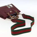 GUCCI Bamboo Diana Yuko Higuchi Bag Leather 2way Bordeaux 841487 Auth 160985SM-8