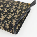 Christian Dior Trotter Canvas Shoulder Bag Navy Gold Auth 160990-8