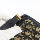 Christian Dior Trotter Canvas Shoulder Bag Navy Gold Auth 160990-9