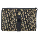 Christian Dior Trotter Canvas Shoulder Bag Navy Gold Auth 160990-13