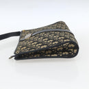 Christian Dior Trotter Canvas Shoulder Bag Navy Gold Auth 160990-3