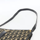 Christian Dior Trotter Canvas Shoulder Bag Navy Gold Auth 160990-14