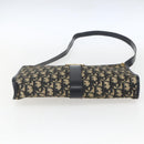 Christian Dior Trotter Canvas Shoulder Bag Navy Gold Auth 160990-5