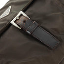 PRADA Shoulder Bag Nylon Khaki Silver Auth 160992-9