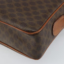 CELINE Macadam Canvas Circle Shoulder Bag PVC Leather Brown Gold Auth 161000-12