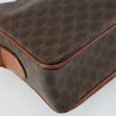 CELINE Macadam Canvas Circle Shoulder Bag PVC Leather Brown Gold Auth 161000-13