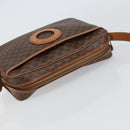 CELINE Macadam Canvas Circle Shoulder Bag PVC Leather Brown Gold Auth 161000-6