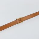 CELINE Macadam Canvas Circle Shoulder Bag PVC Leather Brown Gold Auth 161000-8