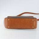 CELINE Macadam Canvas Hand Bag PVC Leather 2way Brown Gold Auth 161001-11
