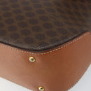 CELINE Macadam Canvas Hand Bag PVC Leather 2way Brown Gold Auth 161001-12