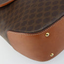 CELINE Macadam Canvas Hand Bag PVC Leather 2way Brown Gold Auth 161001-13