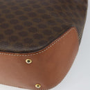 CELINE Macadam Canvas Hand Bag PVC Leather 2way Brown Gold Auth 161001-14