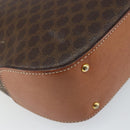 CELINE Macadam Canvas Hand Bag PVC Leather 2way Brown Gold Auth 161001-15