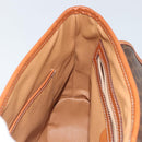 CELINE Macadam Canvas Hand Bag PVC Leather 2way Brown Gold Auth 161001-21