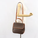 CELINE Macadam Canvas Hand Bag PVC Leather 2way Brown Gold Auth 161001-25