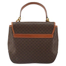 CELINE Macadam Canvas Hand Bag PVC Leather 2way Brown Gold Auth 161001-3