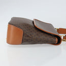 CELINE Macadam Canvas Hand Bag PVC Leather 2way Brown Gold Auth 161001-4