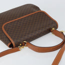 CELINE Macadam Canvas Hand Bag PVC Leather 2way Brown Gold Auth 161001-6