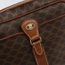 CELINE Macadam Canvas Shoulder Bag PVC Leather Brown Gold Auth 161002-18