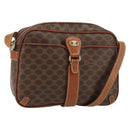 CELINE Macadam Canvas Shoulder Bag PVC Leather Brown Gold Auth 161002-1