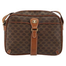 CELINE Macadam Canvas Shoulder Bag PVC Leather Brown Gold Auth 161002-13