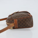 CELINE Macadam Canvas Shoulder Bag PVC Leather Brown Gold Auth 161002-4