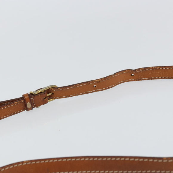 CELINE Macadam Canvas Shoulder Bag PVC Leather Brown Gold Auth 161002