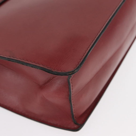 CELINE Handtas Leer Rood Goud Auth 161005