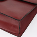 CELINE Handtas Leer Rood Goud Auth 161005-14
