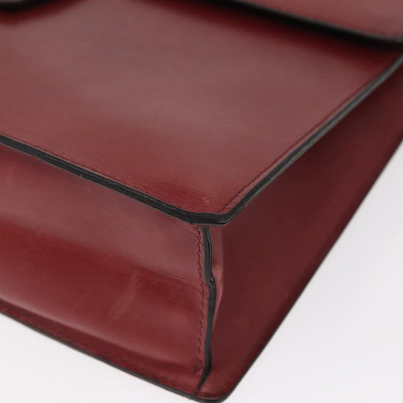 CELINE Handtas Leer Rood Goud Auth 161005
