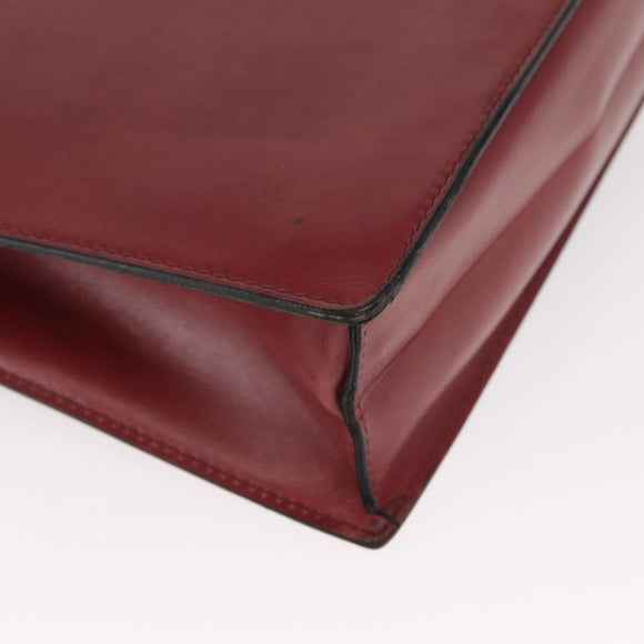 CELINE Handtas Leer Rood Goud Auth 161005