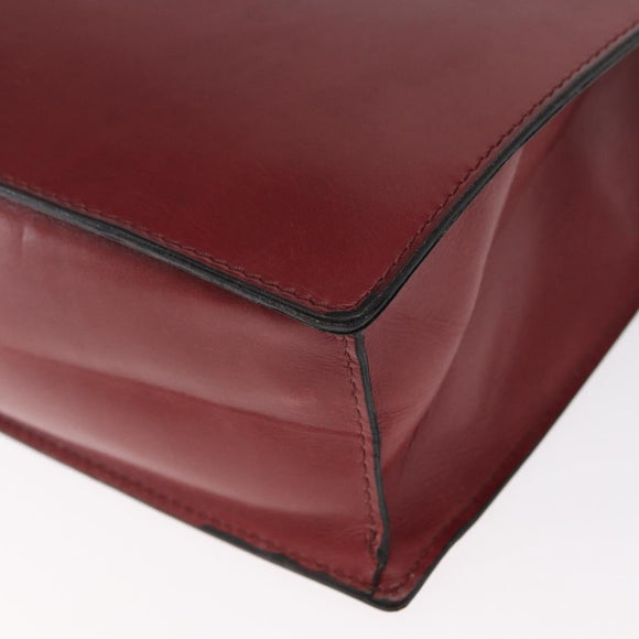 CELINE Handtas Leer Rood Goud Auth 161005