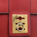 CELINE Handtas Leer Rood Goud Auth 161005-17