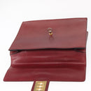 CELINE Handtas Leer Rood Goud Auth 161005-10