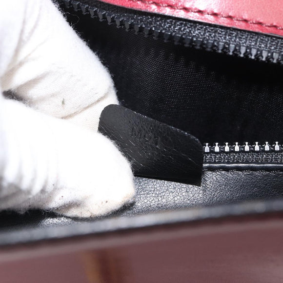 CELINE Handtas Leer Rood Goud Auth 161005